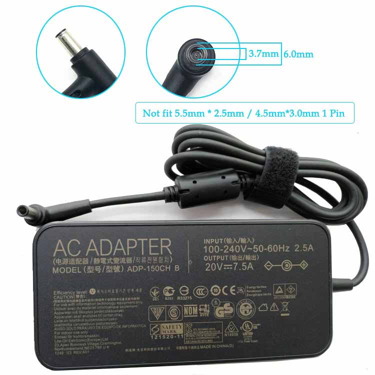 150W ADP-150CH laptop adapter for Asus ROG Gaming G531GT-BQ012T FX505DT  GTX1650 FX505DT-EB73 FX705DT/GTX165 150W adapter - Portable-Adapter.com